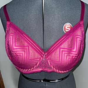 Third Love Pink Chevron Patterned Bra